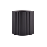 Ribbed Ceramic Pot with Saucer