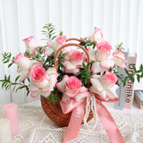 Rosy Charm (Roses) - Flower Basket