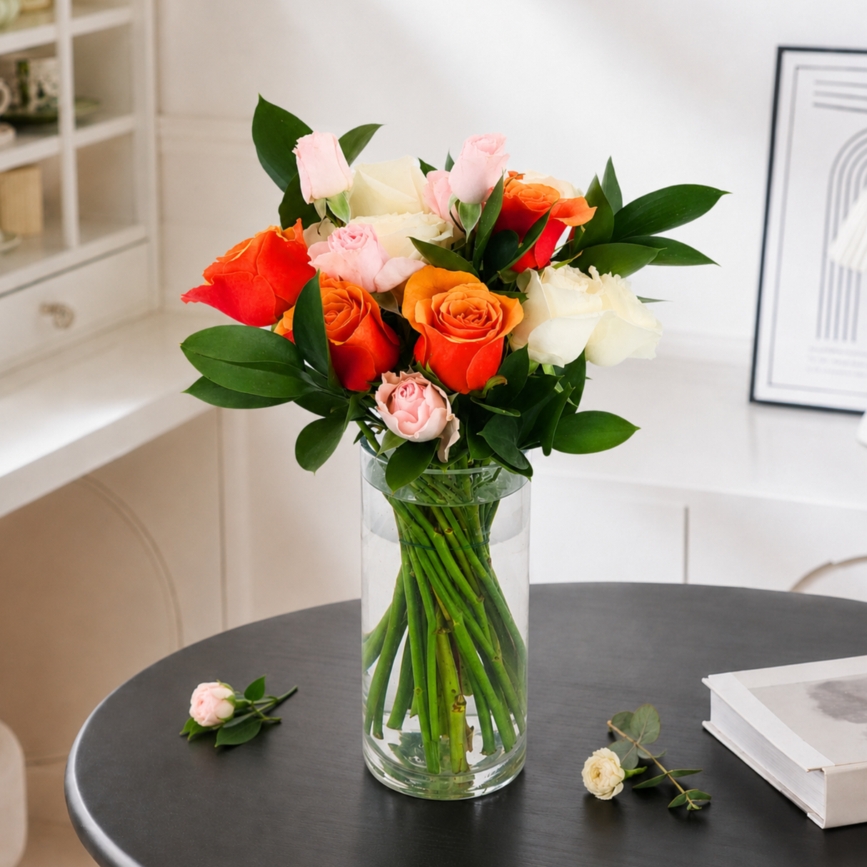 Isabella (10 Roses, 2 Rose Spray) - Vase Arrangement