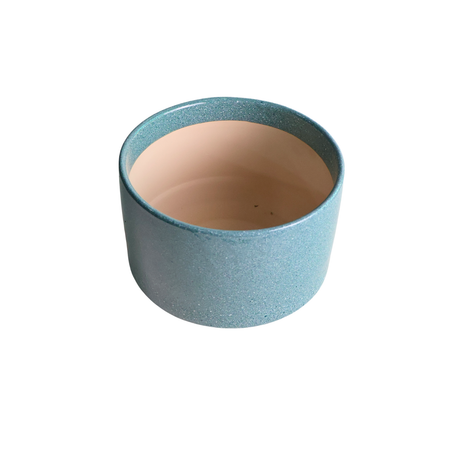 Grained Sky Blue Ceramic Pot