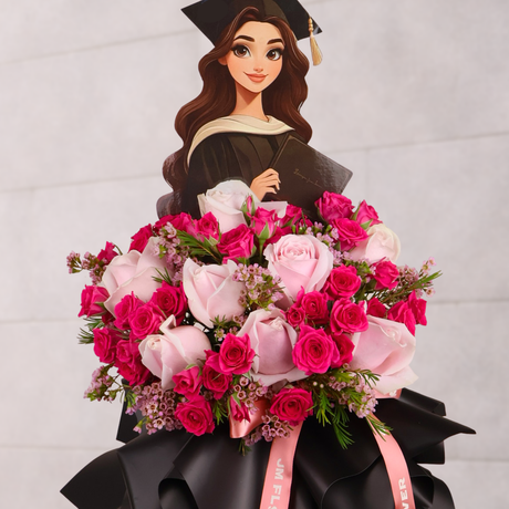 Graceful Horizon (8 Roses) - Flower Arrangement