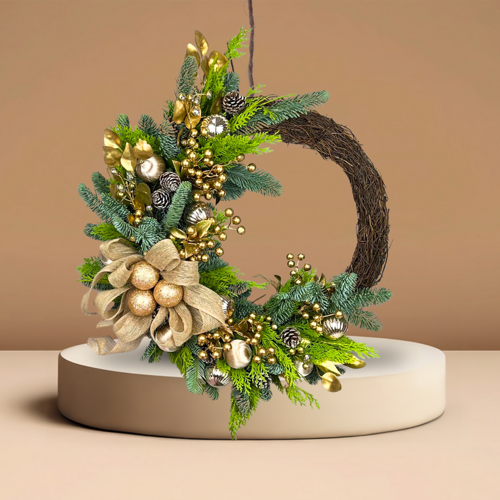 Glittering Mistletoe - Christmas Nobilis Wreath