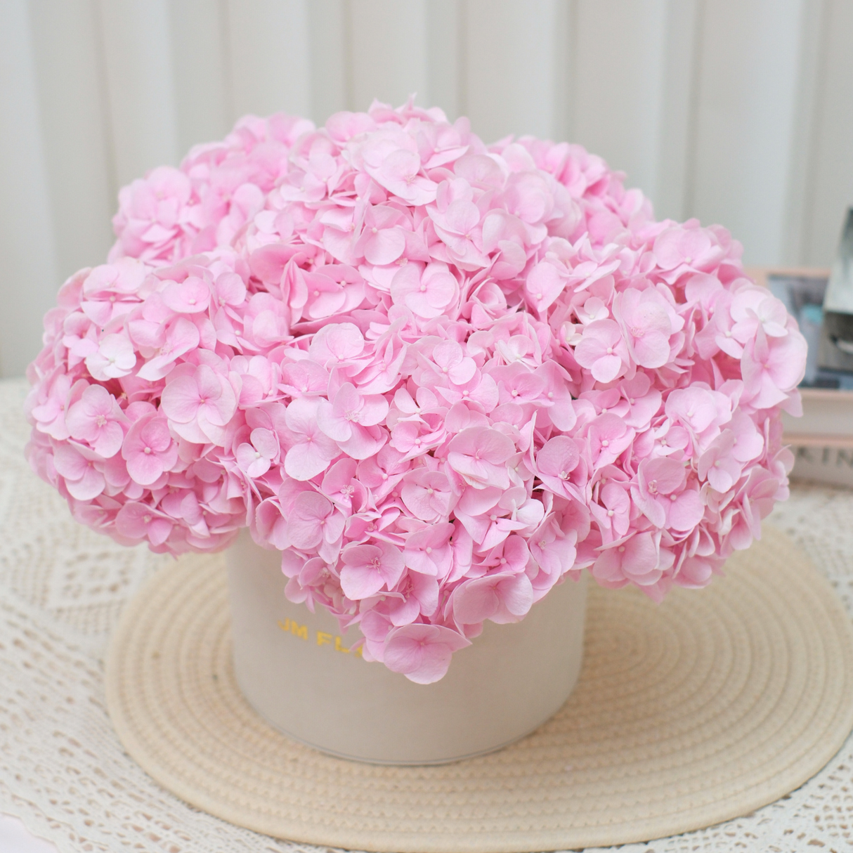 Blush Elegance (Hydrangea) - Table Flower Arrangement