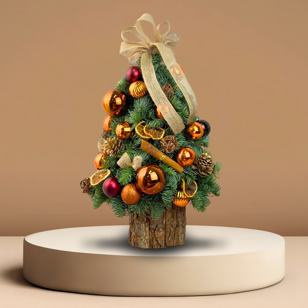 Yule Logger - Fresh Mini Christmas Tree