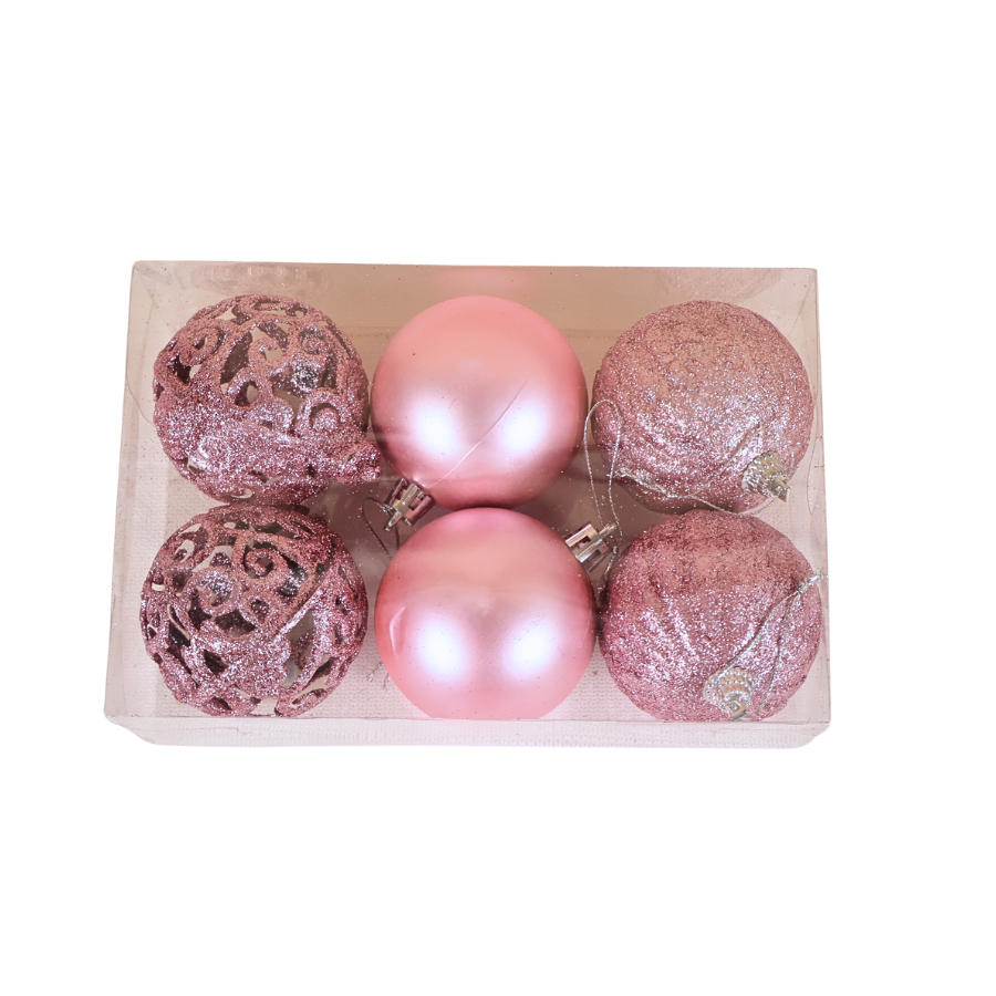 Christmas Baubles Pink - 6cm (6pcs)