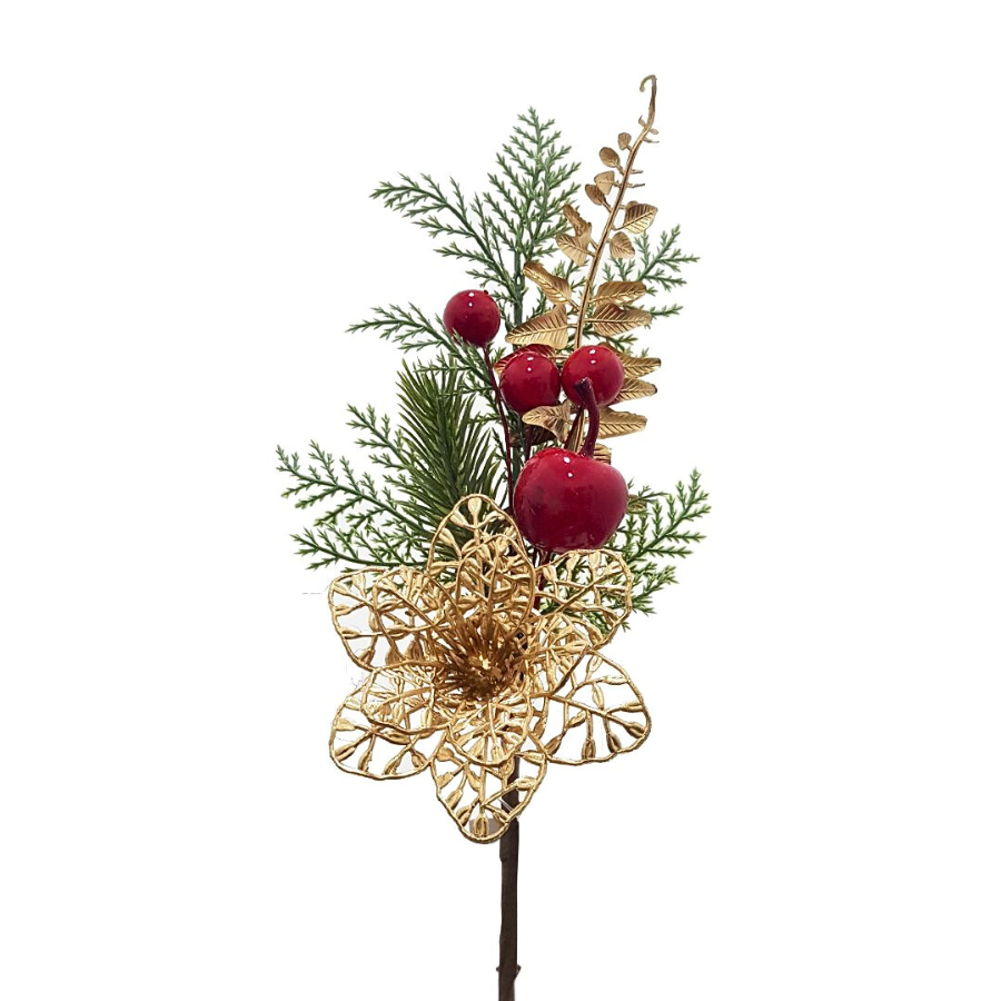 Artificial Red & Gold Berries
