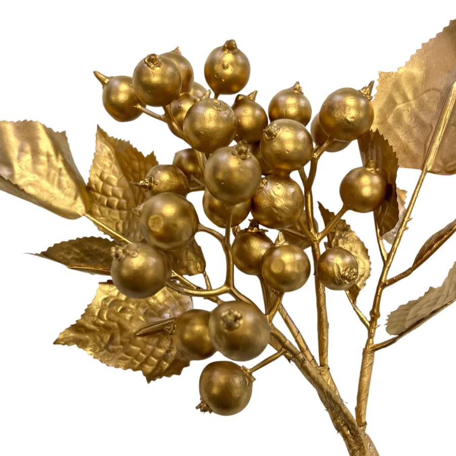 Berry Gold Color Artificial Gold Berry | JM Flower