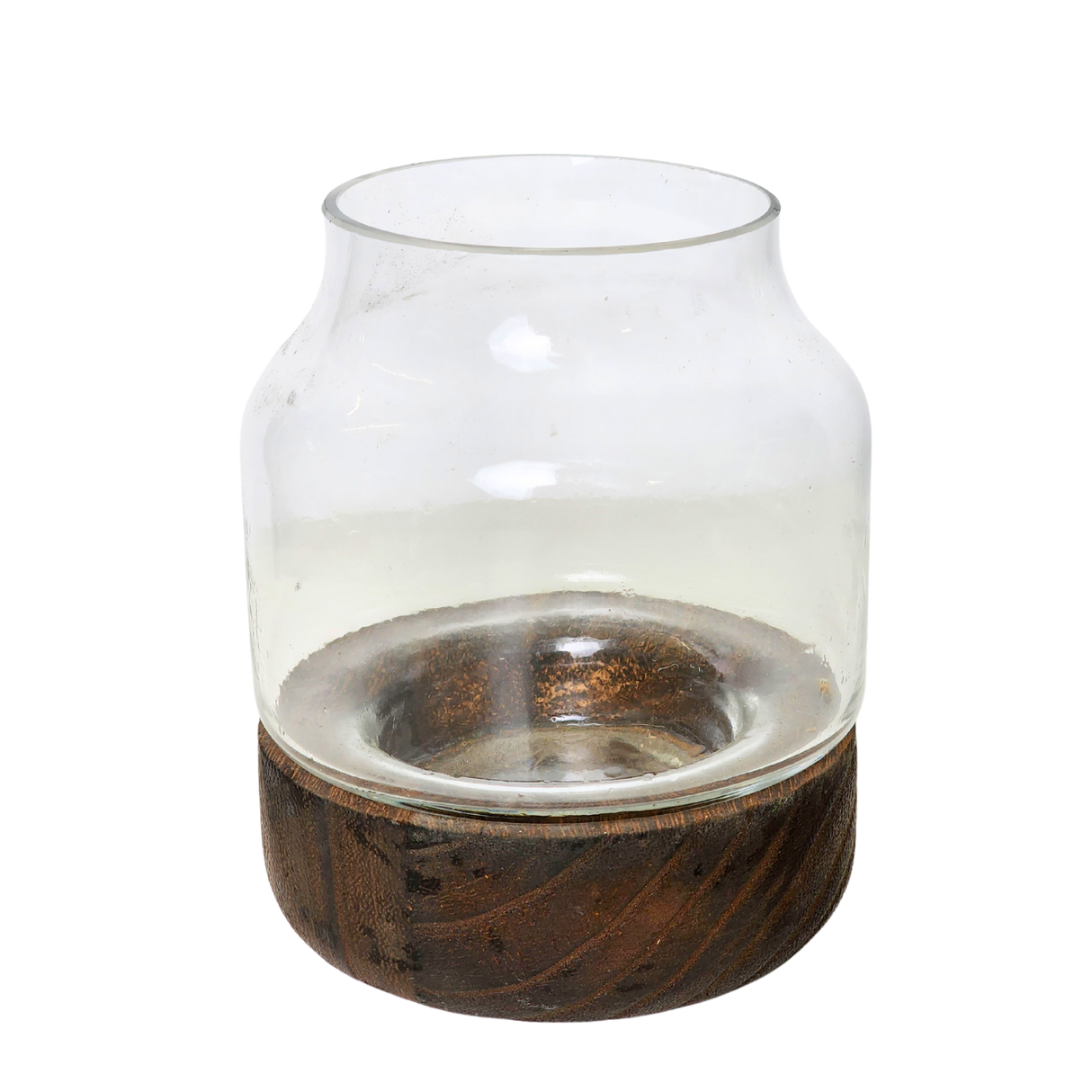 Glass Wooden Base