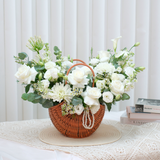 Pure Elegance (Freesia, Eustoma, Calla Lily) - Flower Basket