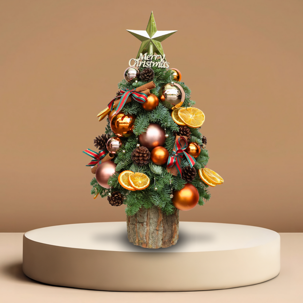 Golden Glow - Fresh Mini Christmas Tree