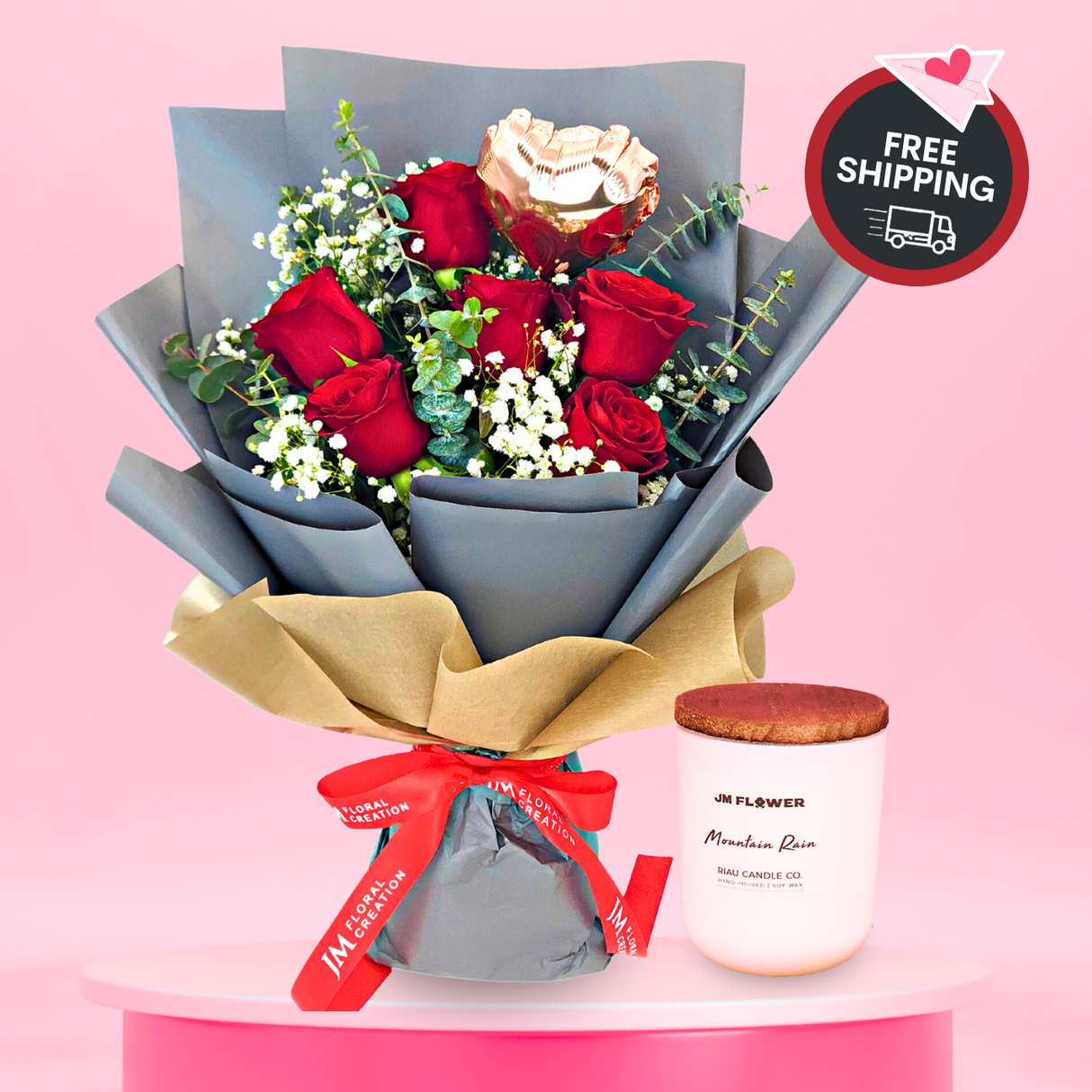 Affection (6 Roses) - Valentine Flower Bouquet