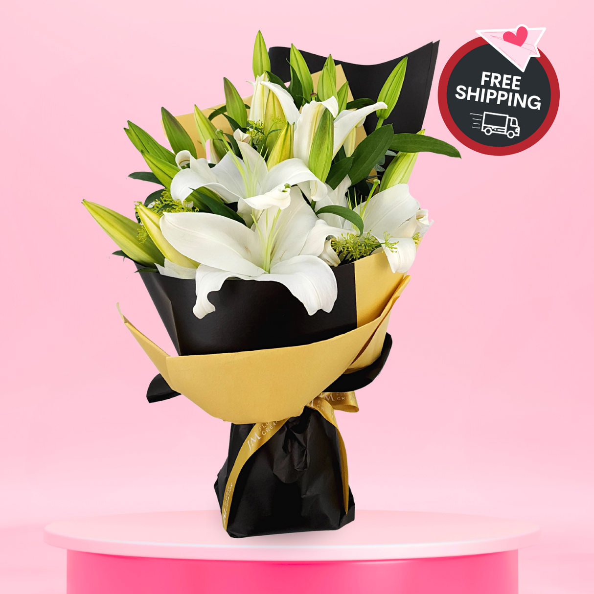 Alora (6 Lilies) - Valentine Flower Bouquet