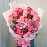 Anya (20 Roses, 2 Tulip) - Flower Bouquet