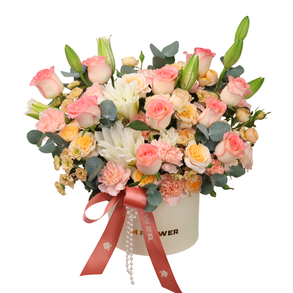 Beatrice (10 Roses, 10 Carnations) - Flower Box
