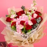 Blush Ethereal (12 Roses, Hydrangea) - Valentine Flower Bouquet