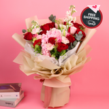 Blush Ethereal (12 Roses, Hydrangea) - Valentine Flower Bouquet