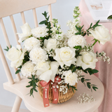 Brielle (8 Roses) - Reflexed Rose Flower Basket