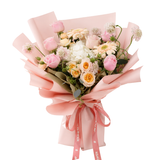 Cecilia (1 Hydrangea, 6 Roses) - Flower Bouquet