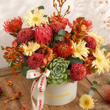 Charlotte (Protea, Echeveria, Gerberas) - Flower Box