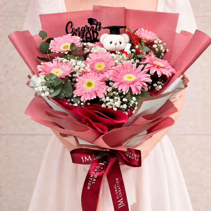 Sparkling Scholar (8 Gerberas) - Flower Bouquet