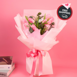 Cloud Love (10 Tulips) - Valentine Flower Bouquet