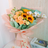 Elara (3 Sunflowers, 9 Roses) - Luxe Giant Bouquet
