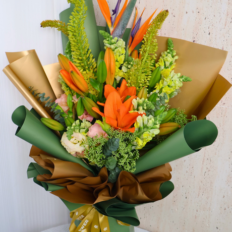 Elowen (5 Lilies, 10 Snapdragon) - Luxe Giant Bouquet
