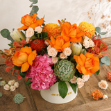 Emberly (5 Roses, 1 Hydrangea) - Reflexed Rose Flower Box