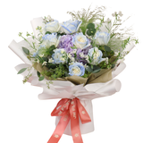 Esme (1 Hydrangea, 8 Roses) - Flower Bouquet