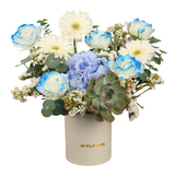 Etta (5 Roses, 1 Hydrangea) - Reflexed Rose Flower Box