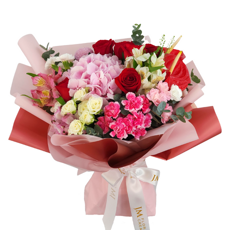 frida Roses, Carnations & Hydrangeas Bouquet   Birthday Flower Bouquet Singapore