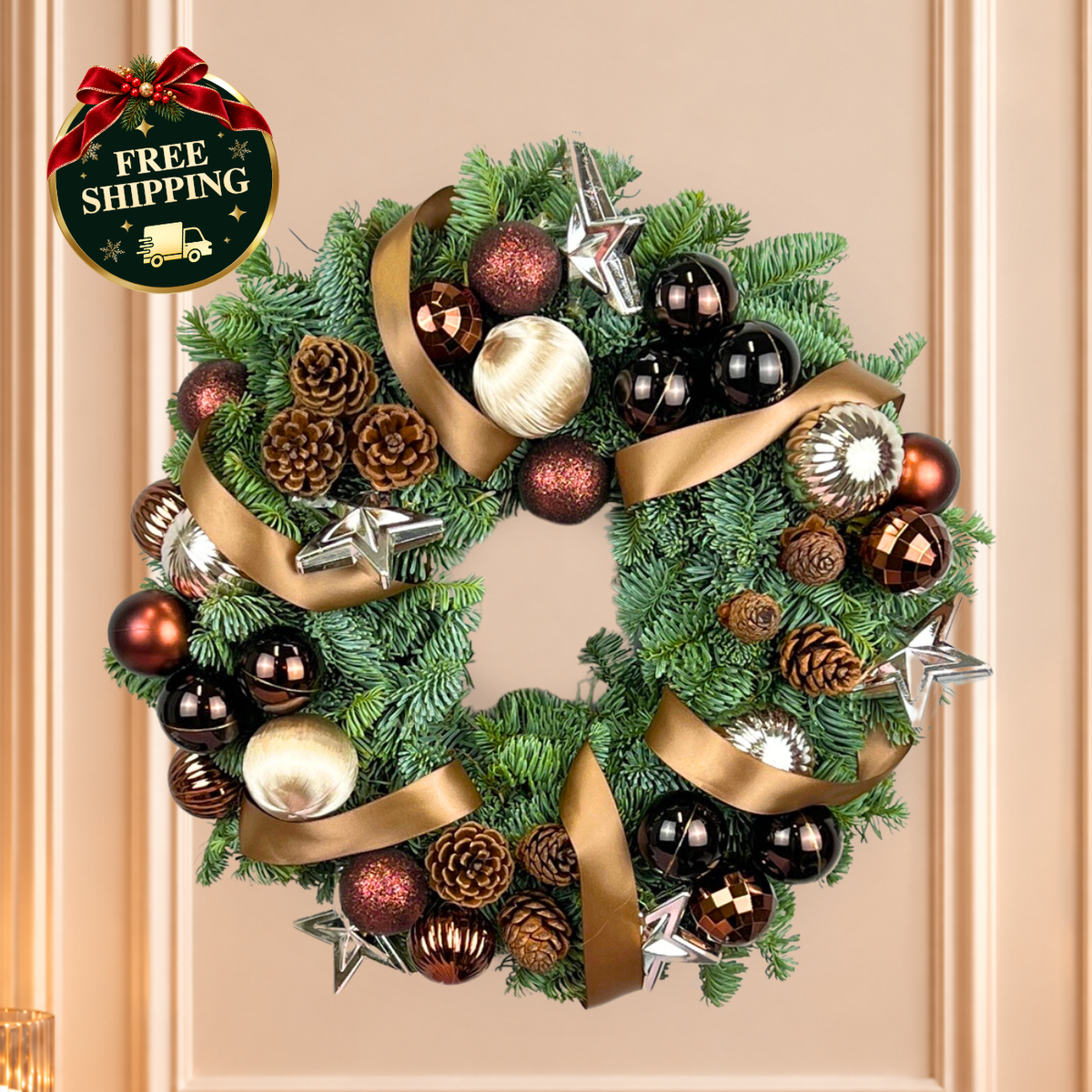 Gleeful Bronze - Christmas Nobilis Wreath