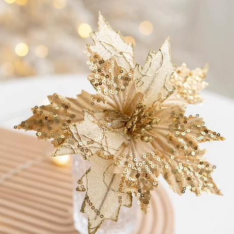 Glittery Artificial Poinsettia