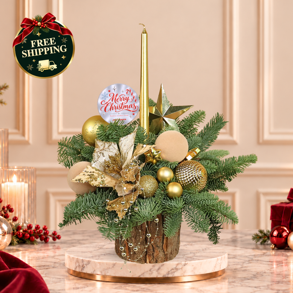 Golden Cypress - Christmas Arrangement