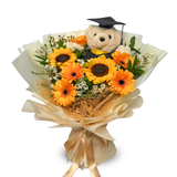 Gown Glory (2 Sunflowers, 6 Gerberas) - Flower Bouquet