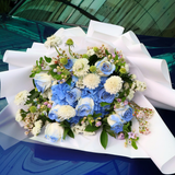 Graciela (10 Roses, 1 Hydrangea) - Flower Bouquet