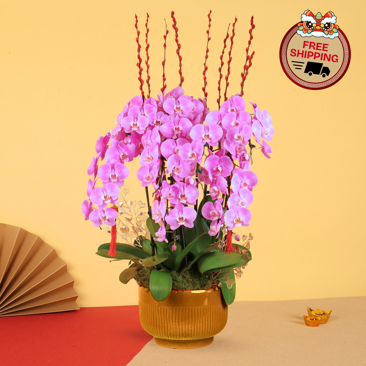 Harvest Radiance (8 Single Stalks) - Orchid Phalaenopsis