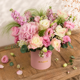 Hazel (Hydrangea, Roses, Mattiola) - Flower Box