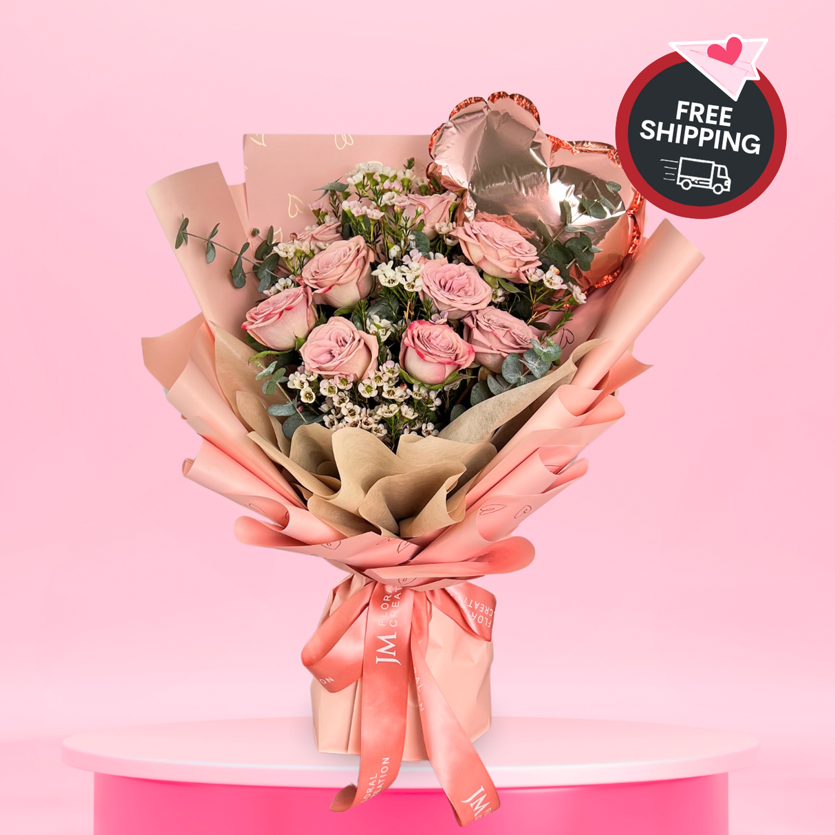 Heart's Desire (9 Roses) - Valentine Flower Bouquet