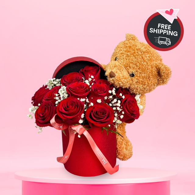 Heartfelt Love (12 Roses) - Valentine Flower Box