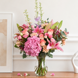 Hera (5 Roses, 5 Lilies ) - Vase Arrangement