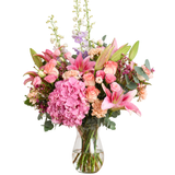 Hera (5 Roses, 5 Lilies ) - Vase Arrangement