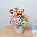 Teacher's Delight (Rainbow Baby's Breath) - Table Flower Arrangement