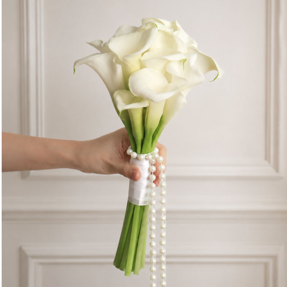 Ivory Grace (12 Calla Lilies) - Bridal Flower Bouquet