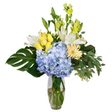 Josie (5 Roses, 1 Hydrangea) - Vase Arrangement