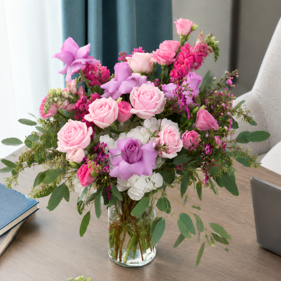 Kara (9 Roses) - Vase Arrangement
