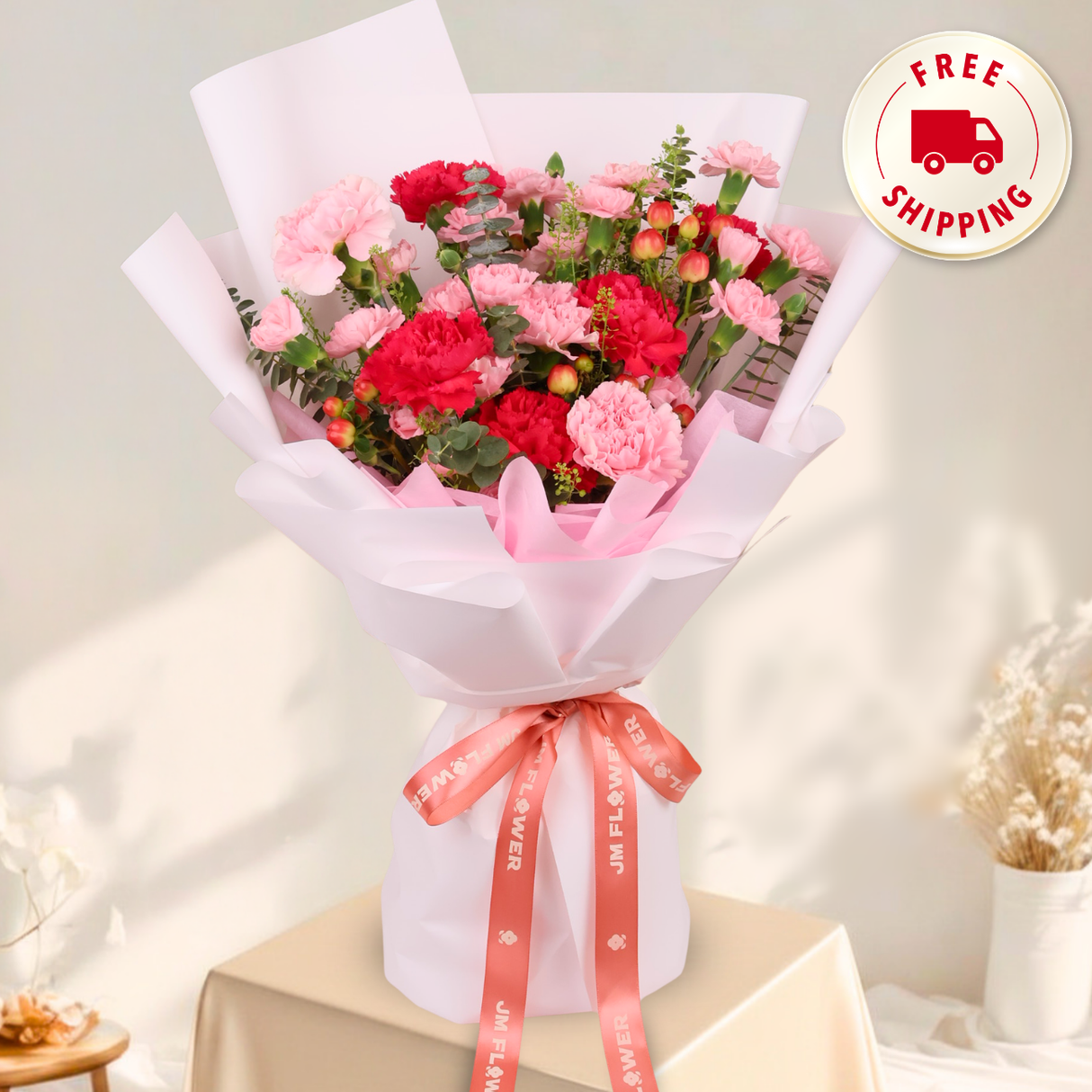 Kindest Love (10 Carnations, 4 Carnation Spray) - Mother's Day Bouquet