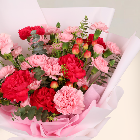 Kindest Love (10 Carnations, 4 Carnation Spray) - Flower Bouquet