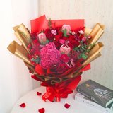 Liora (1 Hydrangea, 10 Roses) - Luxe Giant Bouquet