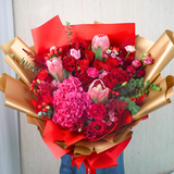 Liora (1 Hydrangea, 10 Roses) - Luxe Giant Bouquet